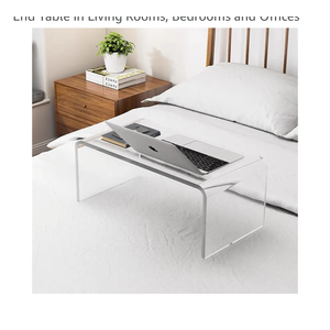 Acrylic 24" Small Table-Multipurpose Modern Furniture for Use as Lap desks, Acrylic Side Table or End Table in Living Rooms, Bedrooms and Offices