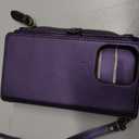 for iPhone 16 Pro Wallet Case for Women, Support Wireless Charging with RFID Blocking Card Holder, PU Leather Wallet Detachable Magnetic Phone Case Crossbody Strap, Purple