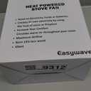 Easywave Oscillating Wood Stove Fan: Fireplace Fan with Wood Stove Magnetic Thermometer - 6 Blades Heat Powered Stove Fan for Wood/Log Burner/Fireplaces