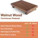 Walnut Wood Pedestal Stand, Wooden Soap Tray Farmhouse Decor Wood Riser Display for Bottle Plant Makeup Tissues Candles Towels Jewelry (Medium, 9 x 5.9 x1.57Inch)