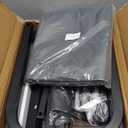 4FT Firewood Rack Outdoor with Cover, Heavy Duty Wood Holder with Log Carrier, Adjustable & Waterproof Log Holder Wood Storage Stand for Fireplace Patio Outdoor, Black