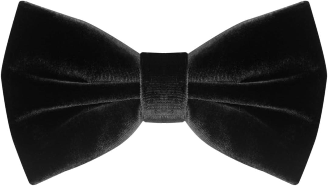 Men's Velvet Bow Tie, Pre-Tied Adjustable Bowties, Silk Black Neckties for Men Women for Party Business Gift