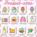 Ferraycle 36 Pieces Spring Flower Ornaments Floral Tree Ornaments Easter Wood Tulip Hanging Decorations Wooden Gnome Decorations for Home Colorful Flower Decor for Small Tree DIY Craft(Bee)