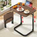 MLZLLL Heavy Duty C-Shaped End Table, Raised Edge Snack Table, Height & Tilt Adjustable TV Tray Table, Easy to Install, TV Dinner Tray Table for Couch, Bed, Work & Eating, Foldable & Easy Storage