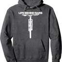Life Behind Bars Funny MTB Mountain Biking Pullover Hoodie S