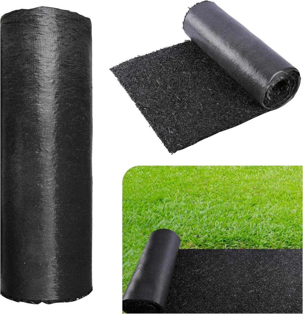 8' x 2' Recycled Rubber Mulch Mat Roll, Permanent Mulch Walkway Pathway, Garden Edging Border for Plants, Vegetables & Flower, Reusable Rubber Mat for Landscaping, Outdoor and Playground (EXP 09/03/26)