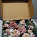 Ling's moment Pink Blue Artificial Wedding Arch Flowers Kit Pack of 4, 2pcs Hanging Flower Arrangement 2pcs Chiffon Drapes Ceremony Reception Fake Rose Arbor Backdrop Floral Party Outdoor Decorations