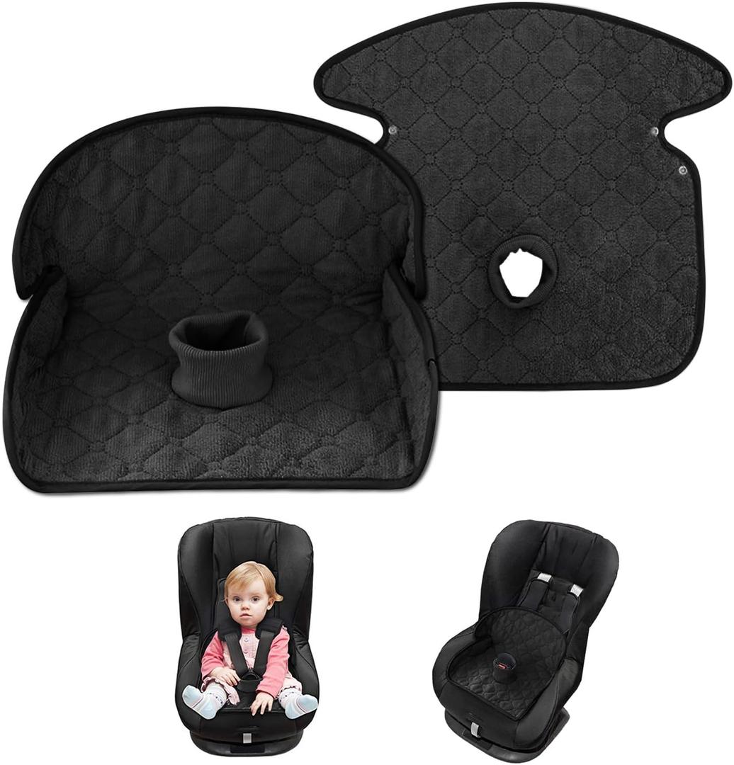 2 Pack Car Seat Protector for Child, Waterproof Toddler Seat Pee Pad for Strollers and Car Seats,4-Tier Leak-Proof,Non-Slip (Black)