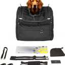 Motorcycle Dog Carrier for Large Breed of Dogs (~25-44lb), Waterproof, Portable, Triple Ventilation System, Motorcycle Bag for Sissy bar, Luggage Rack or seat. (L)