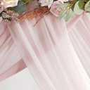 Floroom Wedding Arch Draping Fabric 3 Panels 20Ft Chiffon Fabric Drapes Arbor Drapery Wedding Ceremony Reception Swag Decorations (Dusty Rose +Blush +White)