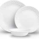 Corelle 12pc Bella Faenza Dinnerware Set for 4 - 3X More Durable Glass, Half Weight of Ceramic, up to 80% Recycled