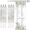 Trandraft 50 Pcs Christmas Christian Gifts Bible Verse Pens Bulk Church Religious Retractable Ballpoint Pen with Books of The Bible Rollout Paper for Women VBS Sunday School Favor(Testament)