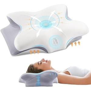 FAIORD Cervical Pillow for Neck and Shoulder, Ergonomic Contour Memory Foam Pillows for Sleeping with Washable Pillowcase, Cooling Neck Support Pillow for Side Back Stomach Sleeper