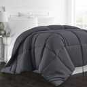 Grey Full XL (82'' x 86'') Size Comforter 100% Cotton 500 GSM Fill Power Down Alternative Comforter with Corner Tabs Soft Fluffy Classic Box Stitched Winter Warm All Season Quilted