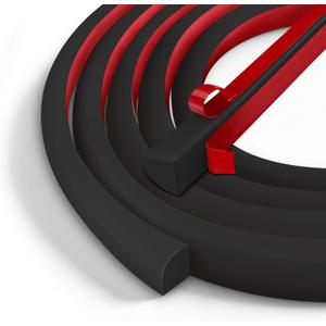 Flexible Quarter Round Molding Bendable Molding Trim 0.6 Inch(W) x 20 Feet(L) Self Adhesive Vinyl Wall Base Peel and Stick Rubber Edge Trim for Floor,Tub,Around Curved Stairs (Black)