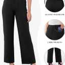 Women's Straight Wide Leg Dress Pants Stretchy Work Pants Business Casual Slacks with Pockets (XL)