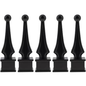 5 Pcs Fence Finial Toppers 3/4", PNXKTXO Protective Black Coating Aluminum Alloy Four Sided Fence Caps Fit for 3/4 inch Square Picket Tubing, Waterproof Metal Fences Finials