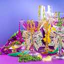 Mardi Gras Ribbons for Crafting, Mardi Gras Wired Edge Ribbon Glitter Natural Burlap Ribbon Bow Fat Tuesday Fleur de Lis Wired Ribbons for Carnival Sewing DIY Crafts Supplies (Style 2: Linen Fleur ribbon)