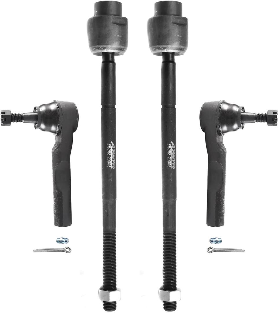 ASTARPRO -4Pcs Front Tie Rods Inner And Outer Complete Kit Replacement for 2004-2012 Chevy Malibu Pontiac G6 Saturn Aura EV80988 ES800086