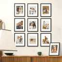 11x14 Picture Frame Set of 10, Display Pictures 8x10 with Mat or 11 x 14 Without Mat, Photo Frame Collage for Wall Gallery Decor, Hanging or Tabletop Display, Black