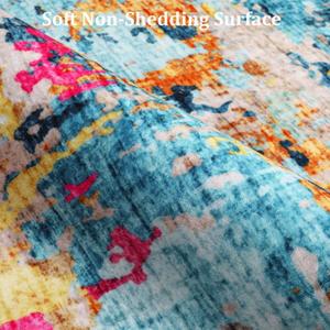 Soft Modern Abstract Washable Area Rug
 8x10 Ft