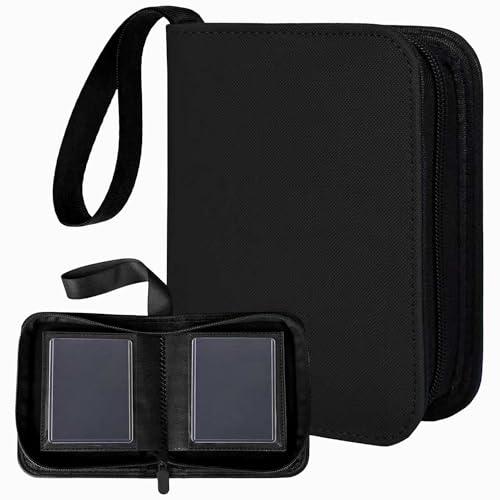 KMOPUYV 1 Pocket Toploader Binder 40 Pockets One Pocket Mini Trading Card Album,Diamond Leather Small Card Binder for 3x4 Rigid Top Loaders,Portable TCG Photocard Holder