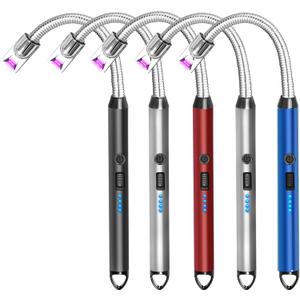 5 Pack Candle Lighter Electric Rechargeable Flameless Arc Lighters Flexible Neck USB Plasma Long Lighter for Candles BBQ Grill Camping Birthday Fireworks