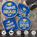 200Pcs Graduation Party Plates and Napkins Class of 2025 Blue Graduation Party Supplies Paper Plates Luncheon Napkins Cocktail for Congrats Grad Disposable Decorations Serve 50