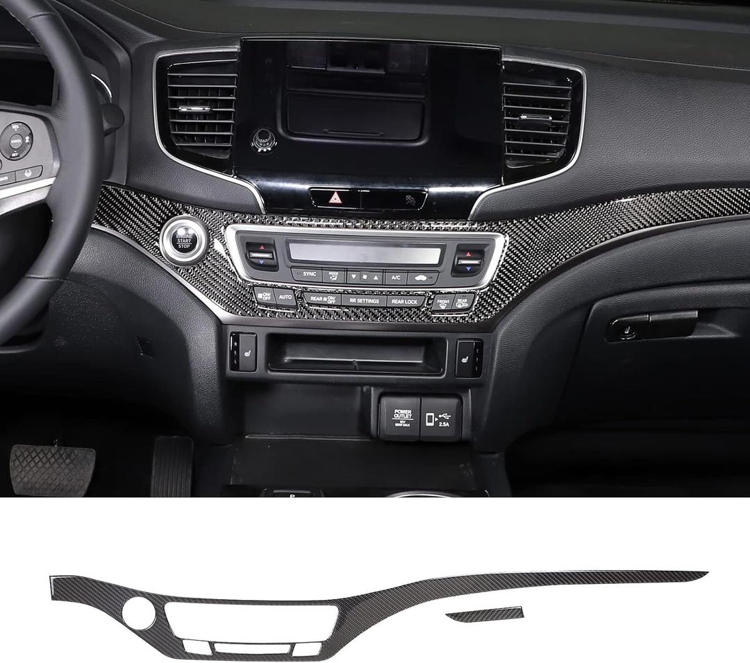 Center Console Panel Strip Trim for Honda Pilot 2016-2022, Carbon Fiber Automotive Center Consoles Cover Decals Protector Interior Accessories