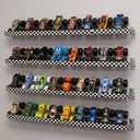 Woanger 4 Pcs Monster Truck Display Shelves Black & White Checkered