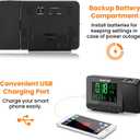SMARTRO SC31B Digital Projection Alarm Clock with Weather Station, Indoor Outdoor Thermometer for Bedrooms, USB Charger, AC Battery Operated