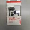 Lenovo - 300 Wired in-Ear USB-C Headphones - in-Line Microphone - USB-C Connectivity - Play & Pause Button - 3 Sizes Silicone Ear Tips Included, Grey