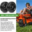 AR-PRO (2-Pack) 11x4.00-5 Flat-Free Tire and Wheel Assembly, 11x4-5 Solid Rib Tread Zero-Turn Mower Front Wheel, 3.4" Centered Hub, 3/4" & 5/8" Bushings