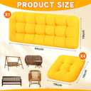 Wenqik 5 Pcs Outdoor Wicker Chair Cushions Set with 1 Loveseat 44 x 19 in Weatherproof and 4 U Shaped Cushions for Wicker Patio Furniture Porch Swing Bench Seat Sofa Couch(Yellow)