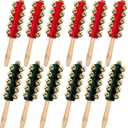 12 Pcs Christmas Hand Sleigh Bells Stick Hand Bell Instruments Wooden Handle Jingle Bells Stick Musical Instruments for Christmas Concerts PartiesWedding Birthday Party Supplies (21 Bells)