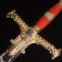 Sword fort 48.8" KingSolomon Sword Real Metal,All-Metal MaterialClassic Medieval Knight Arming Sword Biblical Swords-Red/Brown