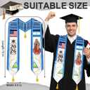 National Flag Graduation Stole Class of 2026 with Gift Box, Graduation Sash for High School & University 72" Long (Blue)