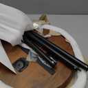 MH London Lydia Round Small End Table & Side Table Solid Wood, Walnut top with Black Metal Legs, Nightstand, 15.75"x15.75"x18"