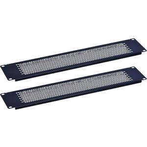 RackPath 2U Blank Rack Mount Panel Spacer with Venting for 19in Server Rack Enclosure or Network Cabinet  2 Pack, Black