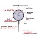 Qnkaa Dial Indicator with Magnetic Base Holder Fine Adjustable Long Arm 0-1" Magnetic Dial Indicator Professional Dial Gauge 0.001"
