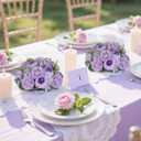 BLOSMON Peony Flower Balls Centerpieces: 2pc 9.5 Inch Lilac Fake Peony Floral Arrangement Bouquet Wedding Dinning Table Decoration Easy Use Artificial Silk Kissing Ball Home Party Decor