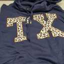 Texas Hoodie Women Men Cool Leopard Print TX State of Texas Pullover Hoodie L