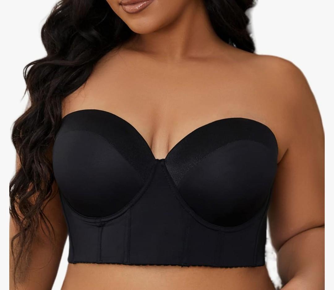 SEA BBOT Women Longline Strapless Bra Full Coverage Corset Bra Hide Back Fat, 34A