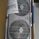 Comfort Zone Window Fan for Bedroom, 9 inch 3 Speed Dual Fans with Auto-Locking Expanders, Window Exhaust Fan, Removeable Bug Screen, White