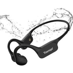 Tayogo Swimming Headphones, Bone Conduction Swimming Earphones, Waterproof Earbuds, Bluetooth 5.4, 32GB of MP3 (Darkblack)