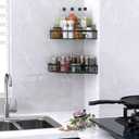Corner Shower Caddy, 2 Pack Adhesive Bathroom Shower Corner Organizer Shelf, No Drilling Rustproof Wall Mounted Shower Storage Rack Shampoo Holder Organizer (Black)
