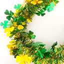 66 Ft St.Patrick's Day Tinsel Garland Decorations Shiny Thick Green Hat and Gold Shamrock Design St Patricks Day Clover Hanging Decor Garland for Irish Holiday Party Parade Floats Ornaments
