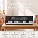 LeeQee Kids Keyboard Piano, 54 Keys Kids Piano with Microphone & USB Cable, Portable Electronic Musical Toy Piano for Kids Ages 3-12, Educational Beginner Instrument Gift for Boys Girls (Black)