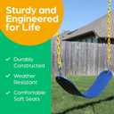 Jungle Gym Kingdom Swing for Outdoor Swing Set - Swing Seat Replacement Kit with Heavy Duty Chains - Backyard Swingset Playground Accessories for Kids - Blue, 2 Pack