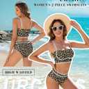 Urchics High Waisted Bikini Sets for Women Color Block Sporty Two Piece Swimsuits Straps Modest Bathing Suits (M)